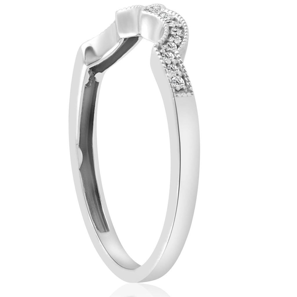 14K White Gold Curved Wedding Ring Y522897