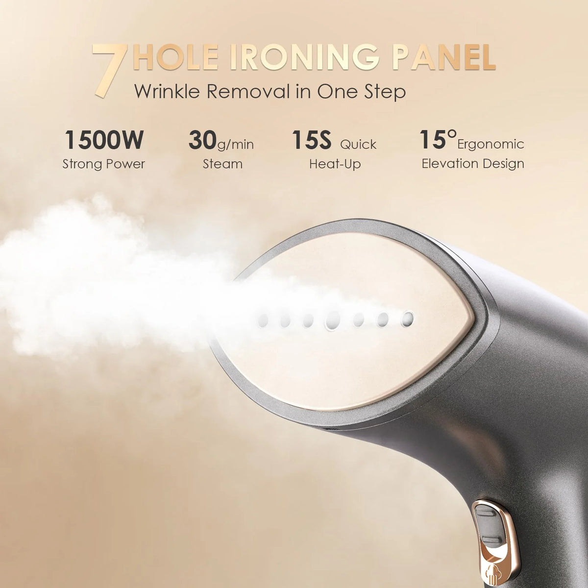 1500W Garment Steamer with 300ml Detachable Tank B447