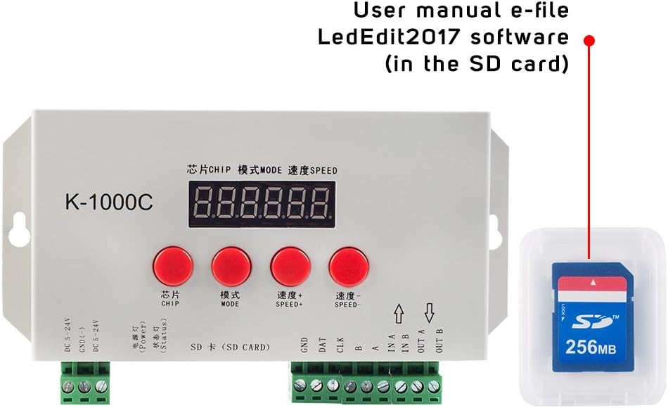 1536 Pixels Addressable Programmable LED Strip Controller with SD Card R6492