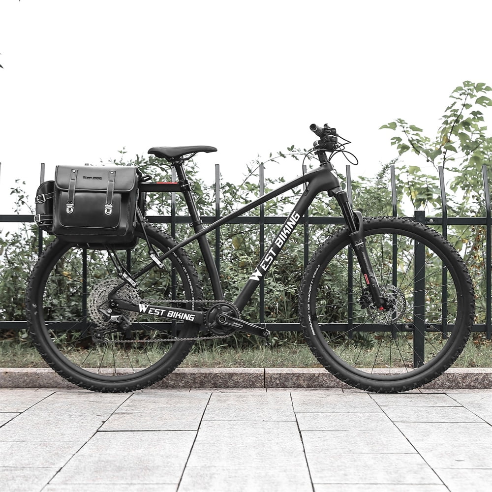 Retro Leather Bike Rear Bag with Side Bag Y2441