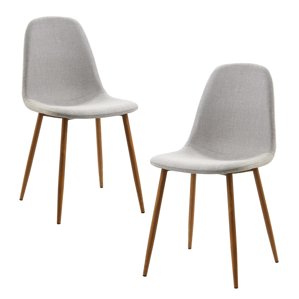 Light Gray Fabric Dining Chair, Set of 2 Q55577