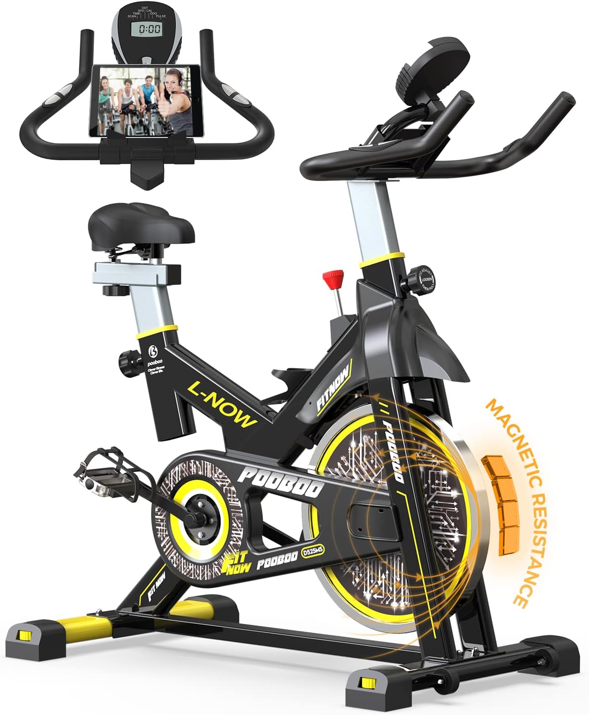 Magnetic Resistance Indoor Cycling Bike with LCD Monitor S594053