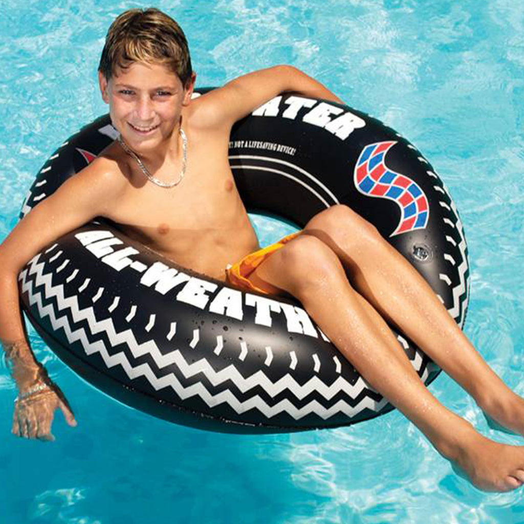 36in Inflatable Floating Tire Tube with Electric Pump N503086