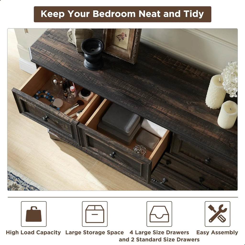 Brown 7 Drawer Wood Dresser N91498