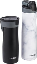 24oz Vacuum-Insulated Stainless Steel Water Bottle & 16oz Vacuum-Insulated Stainless Steel Travel Mug, 2-Pack F62753