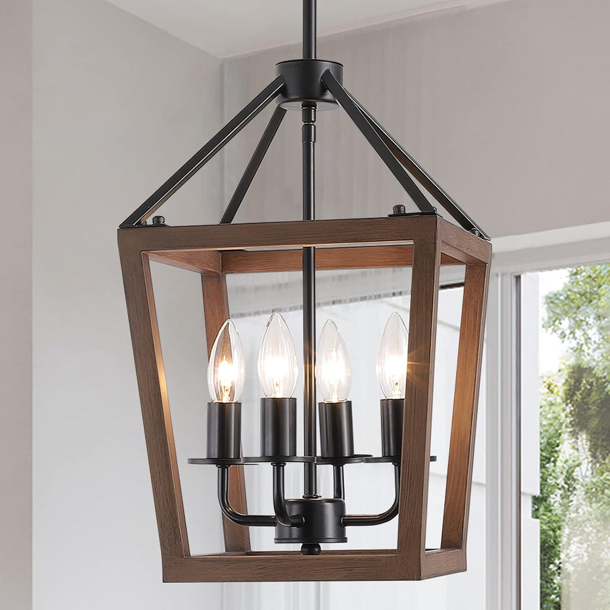 4-Light Pendant Lighting Adjustable Height Ceiling Light I313977
