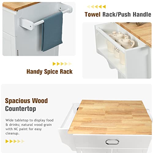 Kitchen Island Cart with Storage on Wheels F1845