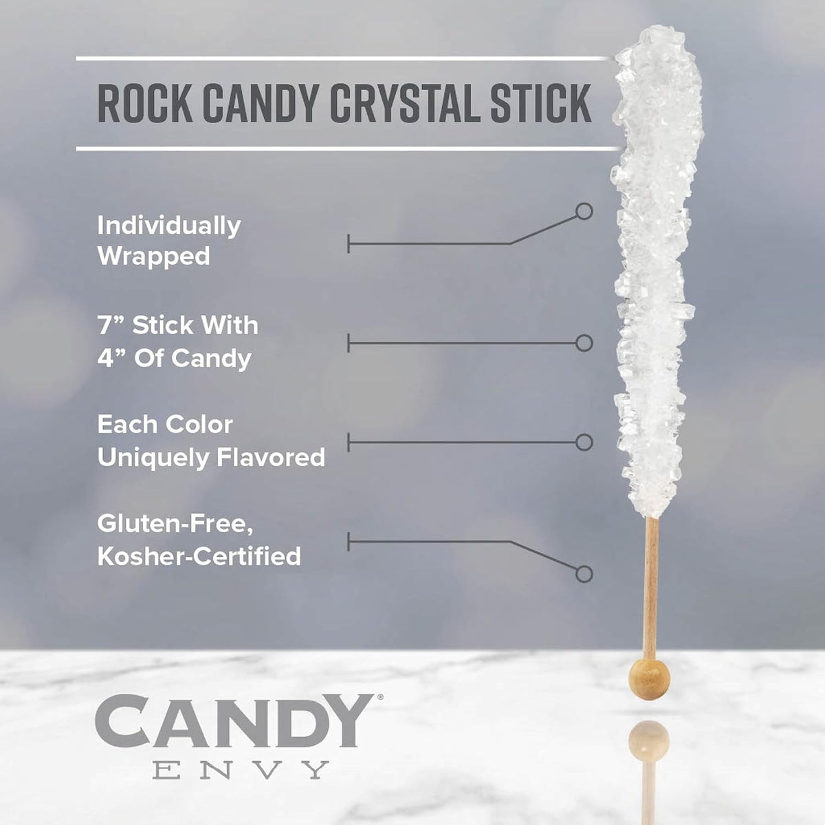 24 Individually Wrapped Gold and Red Rock Candy Sugar Sticks N6938