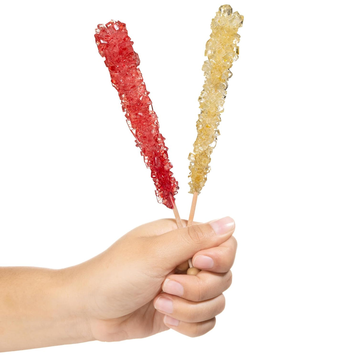 24 Individually Wrapped Gold and Red Rock Candy Sugar Sticks N6938
