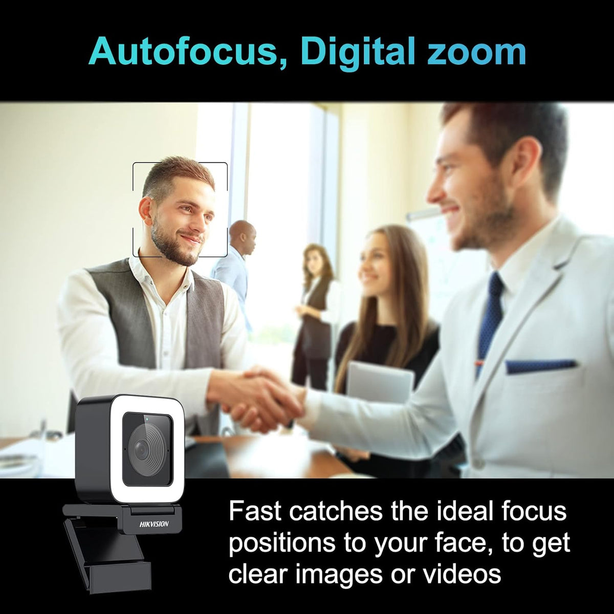 1080P 60fps HD Webcam with Light Microphone, Autofocus, Type C USB2.0, Tripod Pack of 2 B934735