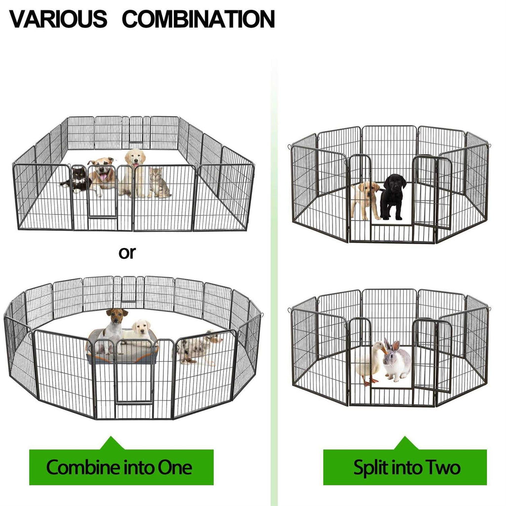 32 inch 16 Panel Foldable Metal Pet Playpen Y3519