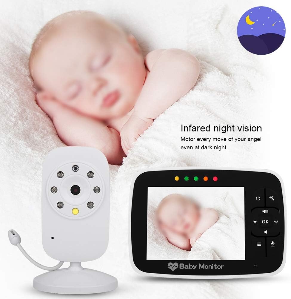 Baby Monitor with 3.5 LCD Display, IR Night Vision, 2 Way Audio Talk F967755
