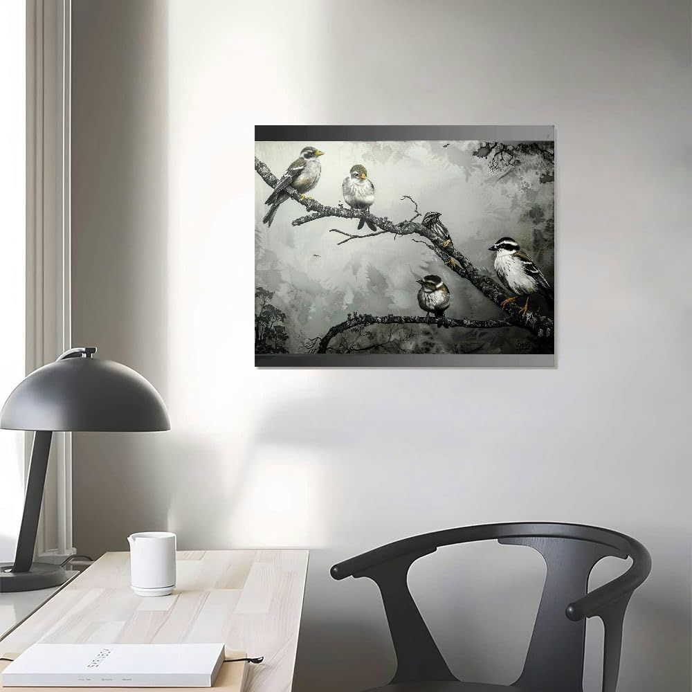 Black and White Bird Canvas Wall Art 20"x16" M65768