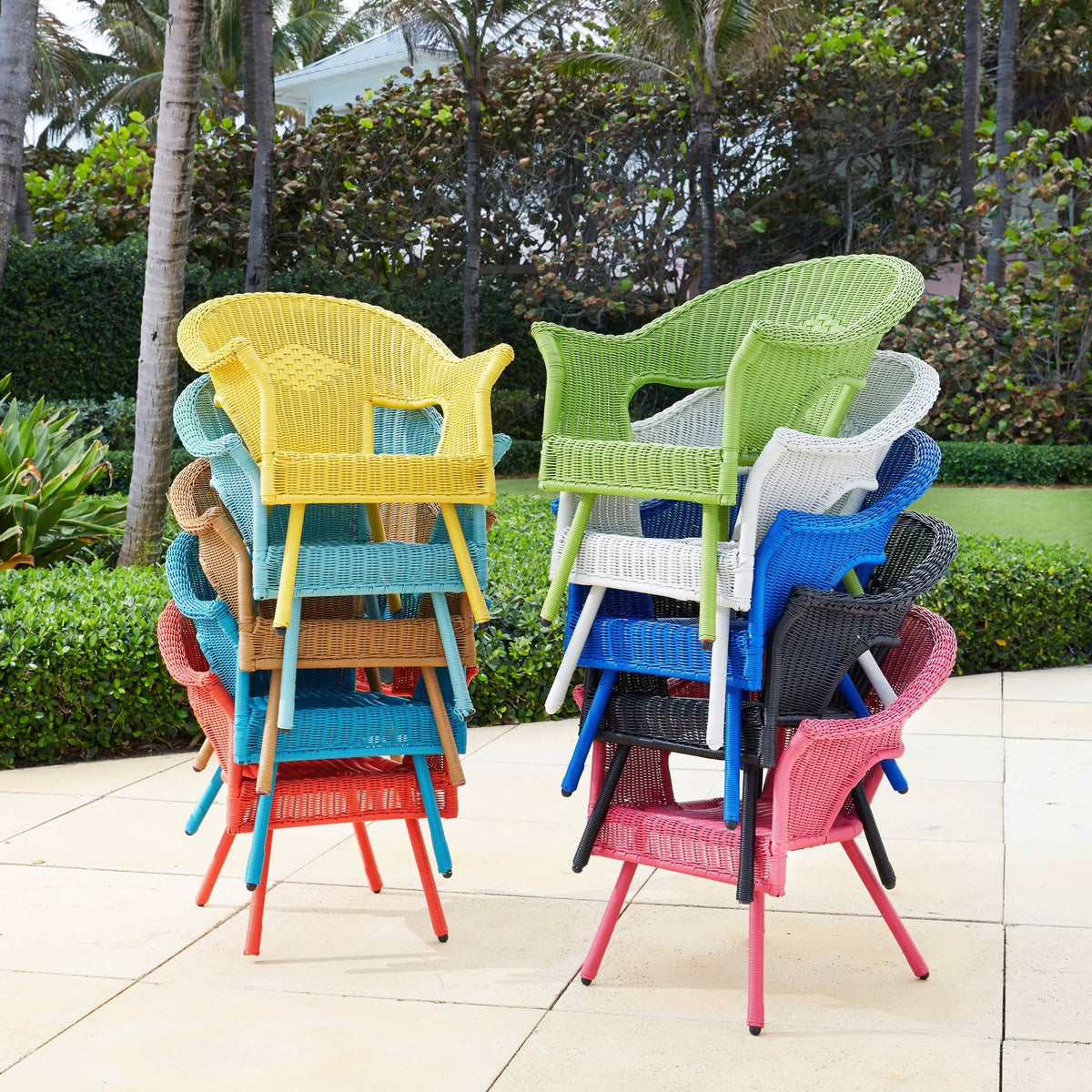 Coral All-Weather Wicker Stacking Chair O780695