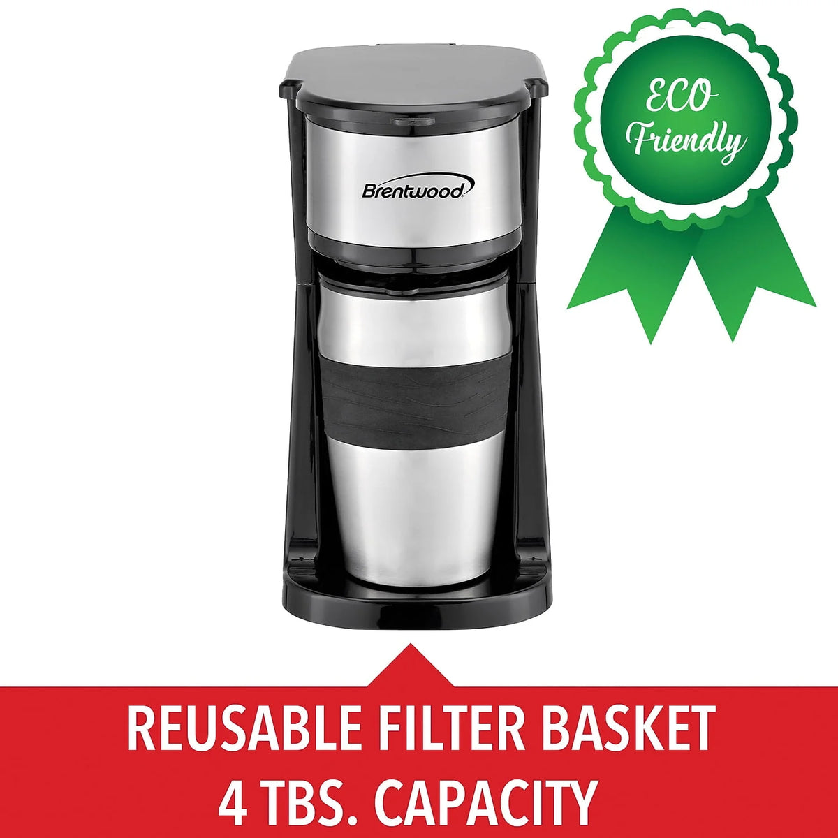 Portable Single-Serve Coffee Brewer with 14 oz Travel Mug L446