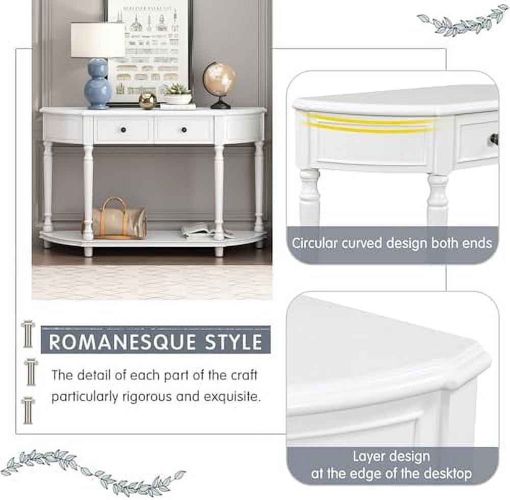 Navy Blue 3 Drawer Wood Console Table U799