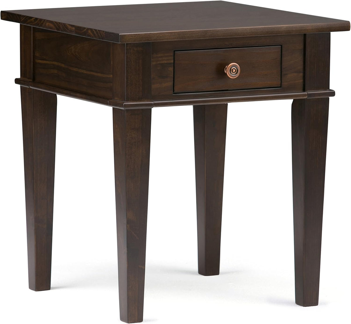 Medium Saddle Brown Solid Wood 1 Drawer End Side Table F315553
