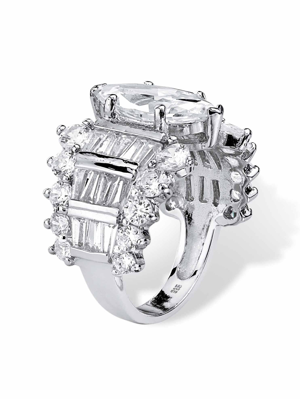 6.55 TCW Marquise-Cut Cubic Zirconia Ring in Sterling Silver G944096