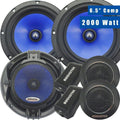 2 Pairs 6.5-Inch 2-Way Car Audio Component Speaker System with Woofers Tweeters & Crossovers G88353