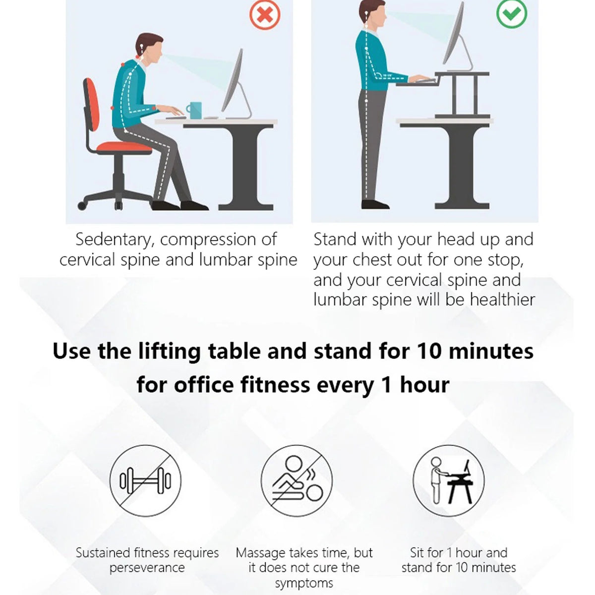 Black Adjustable Height Standing Desk Converter V2783