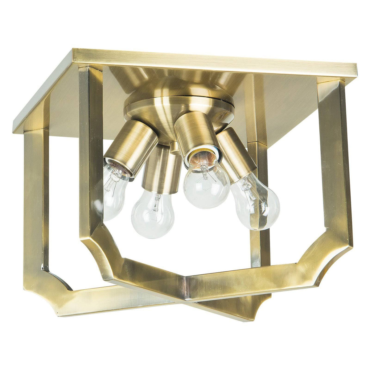 Antique Nickel 4 Light Flush Mount G2104