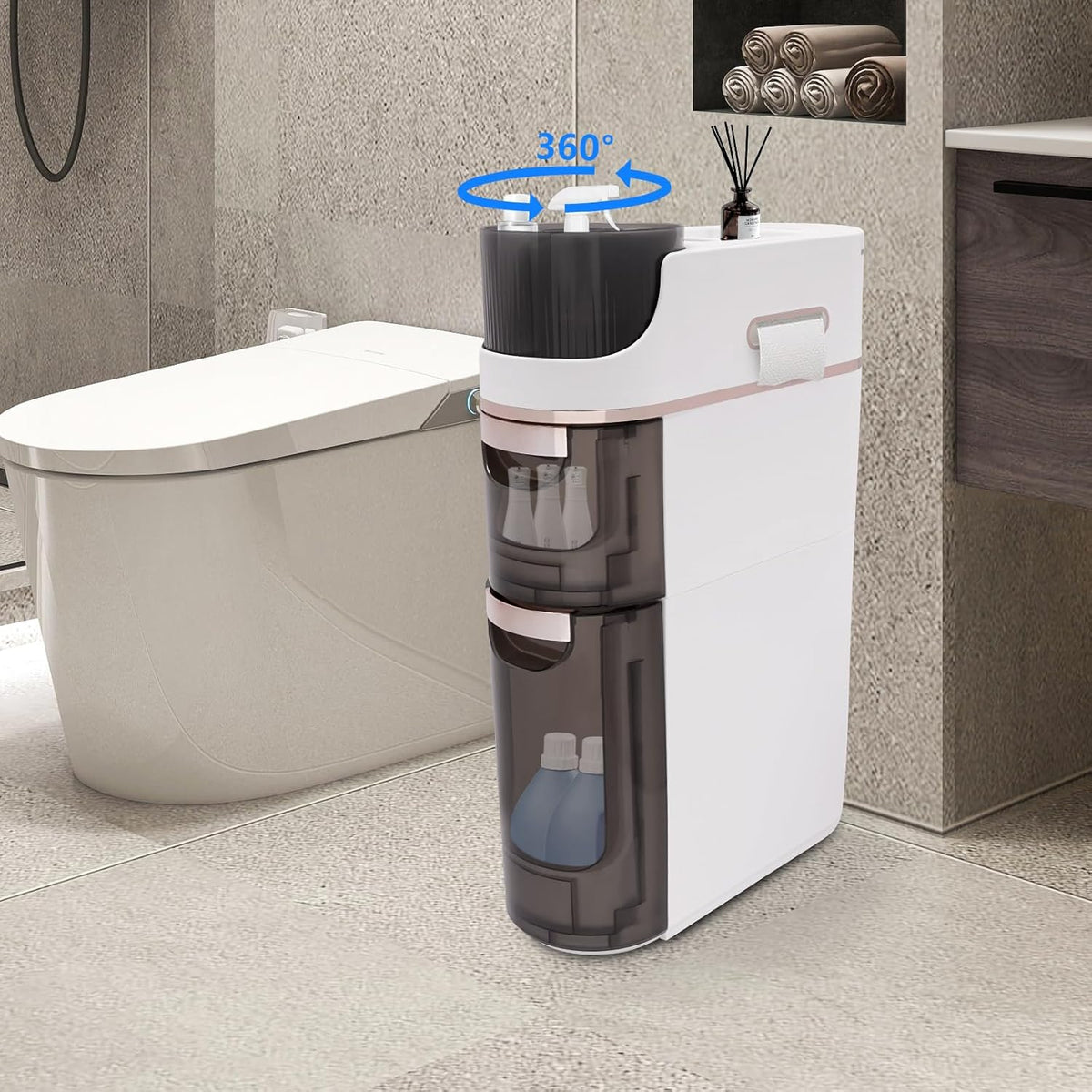 Tall Narrow Storage Cabinet with Drawers A5995