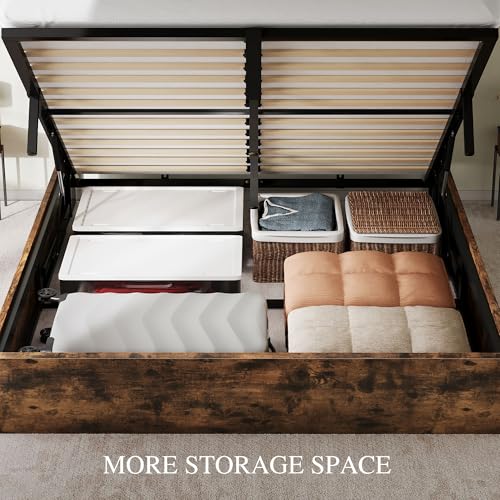 Black Queen Size PU Leather Upholstered Storage Platform Bed Y47740