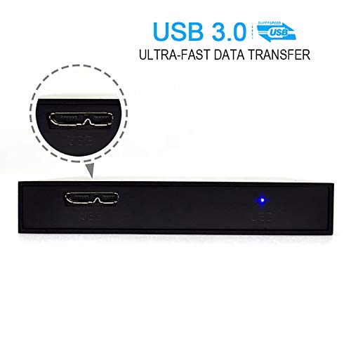 1TB Ultra Slim Portable External Hard Drive USB3.0 Silver D9891