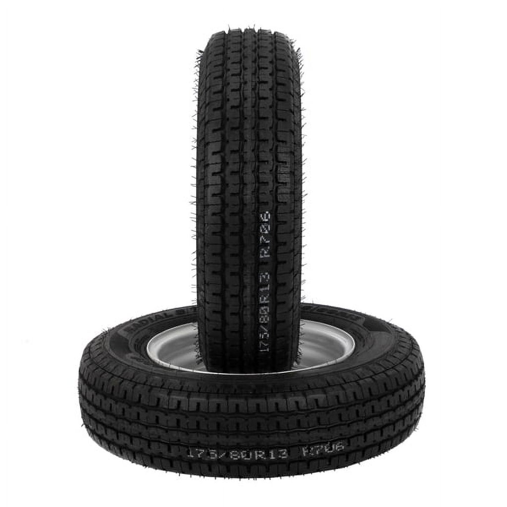 2-Pk Trailer Tire & Rim ST175/80R13 13" Load C 5 Lug White Spoke B94480