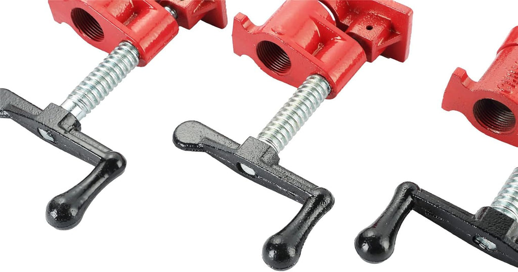Wood Gluing Pipe Clamp Set Heavy Duty Cast Iron Quick Release 6 3/4 V7091