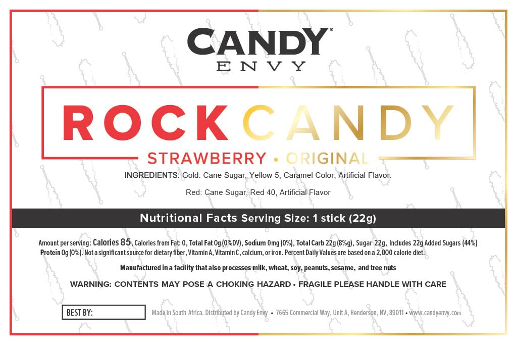 24 Individually Wrapped Gold and Red Rock Candy Sugar Sticks N6938