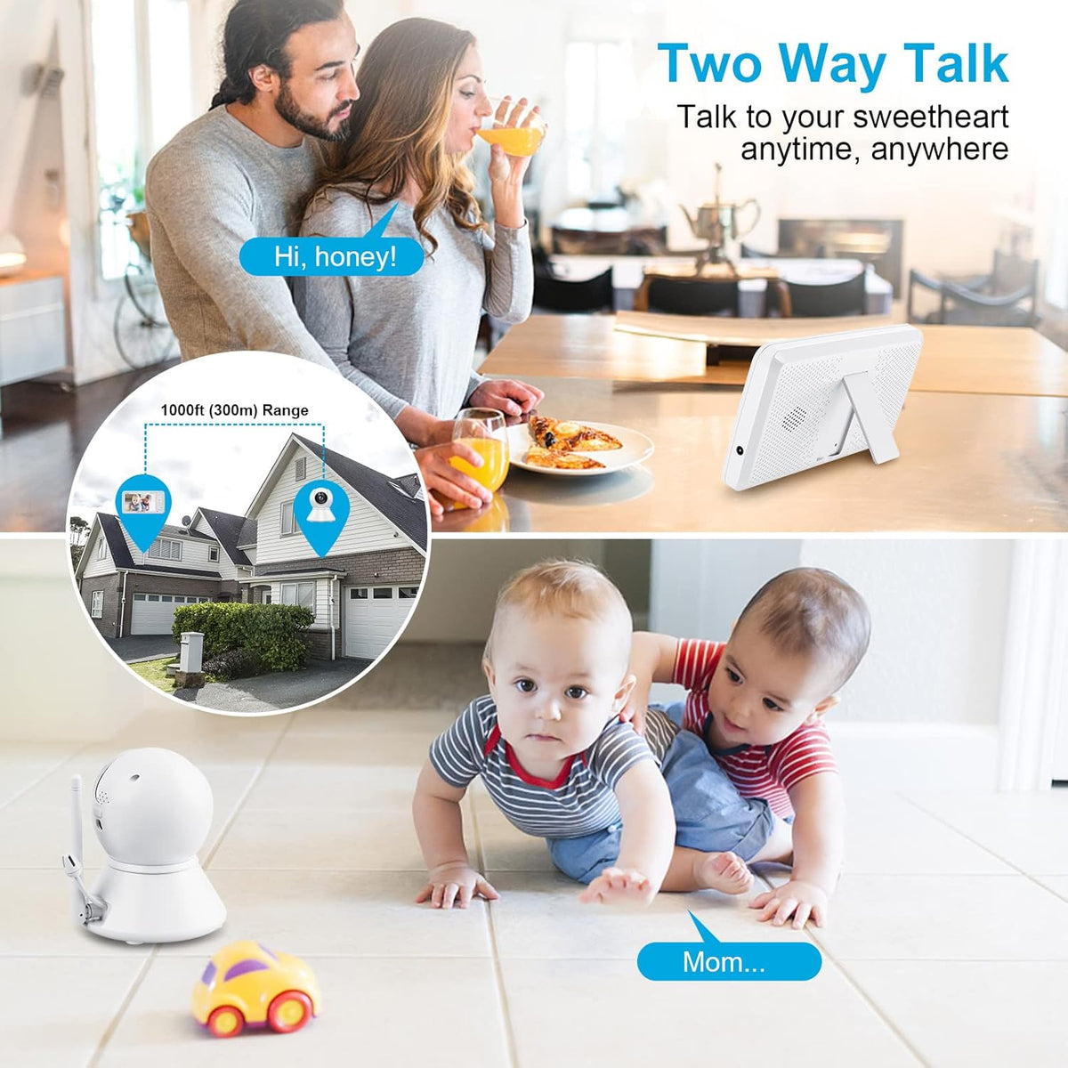 Video Baby Monitor with Camera and Audio, 5 Inch 720p HD Display M45346