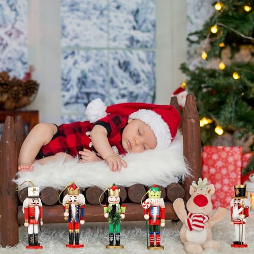 10 Pcs Wooden Nutcracker Ornaments 5 Inch W655034