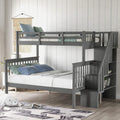 Twin Over Twin/Full Bunk Bed with Trundle and Drawers Grey O243036