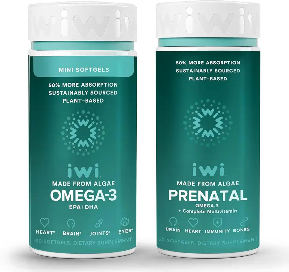 Vegan Plant-Based Algae Omega 3 Prenatal Multivitamin Bundle O52042