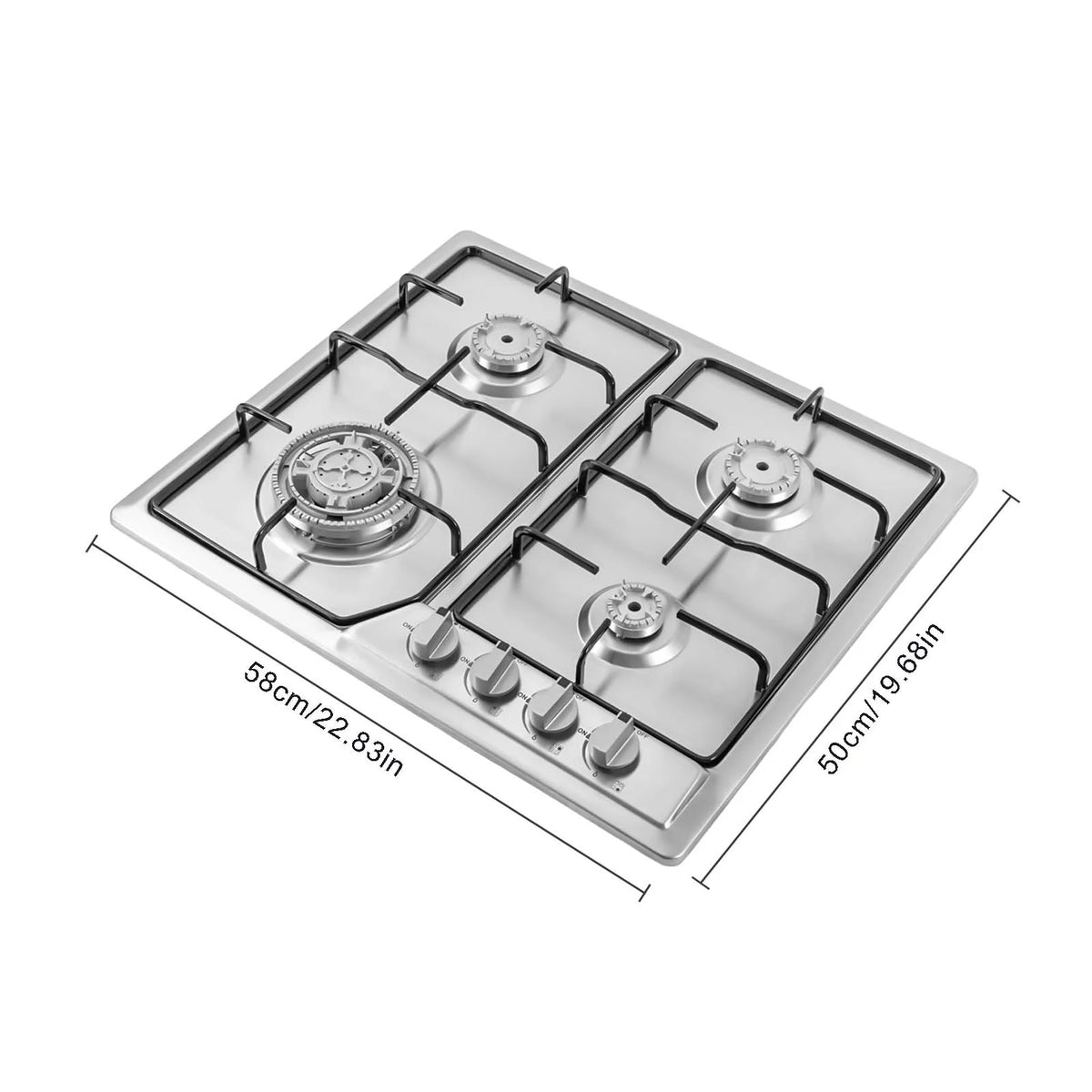 23 x 20 Stainless Steel 4 Burners Gas Cooktop G499