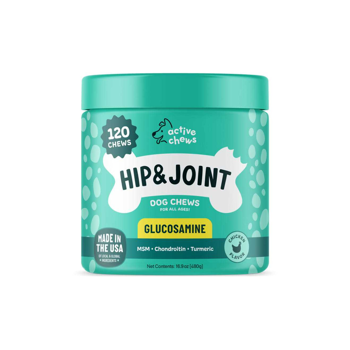 Glucosamine for Dogs Hip and Joint Supplement with Chondroitin, Turmeric, and Msm E4021