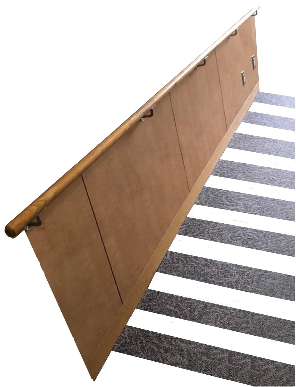 Solid Wood Wall Handrail 3 FT Long 2.0" Diameter Round Silver G8109