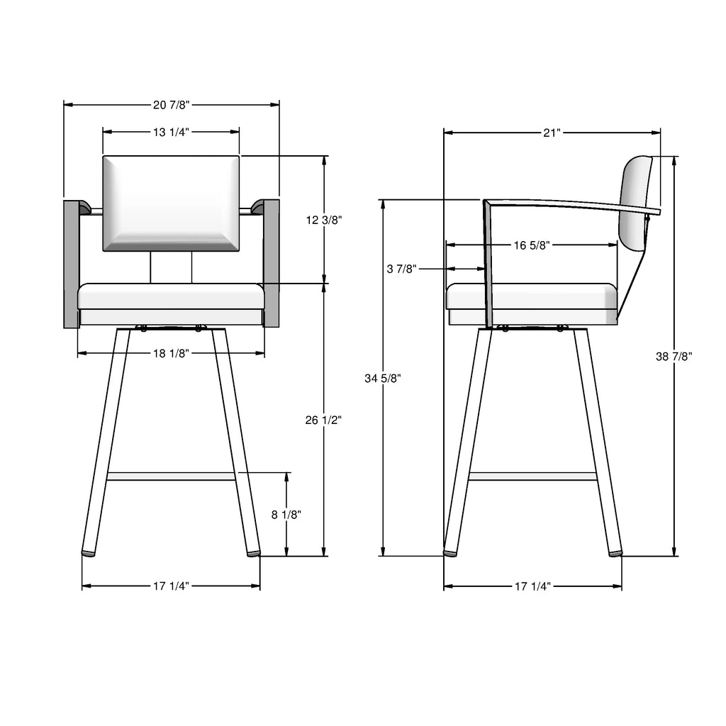 26 In. Swivel Counter Stool Cream Faux Leather Grey Metal V2010