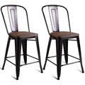 2 PC Metal Wood Counter Stool R898