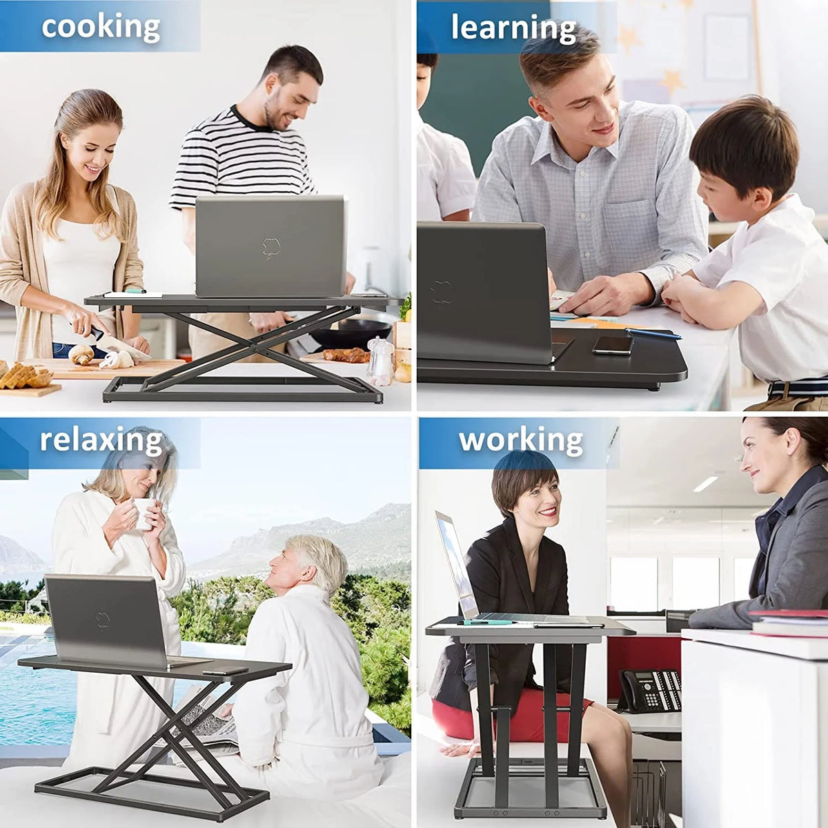 Black Adjustable Height Standing Desk Converter V2783
