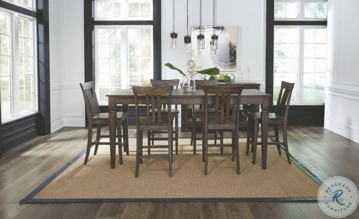Dark Gray Slatback Counter Height Chair Set of 2 H687