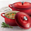 Enameled Cast Iron Dutch Oven 2-Pack Red G7641