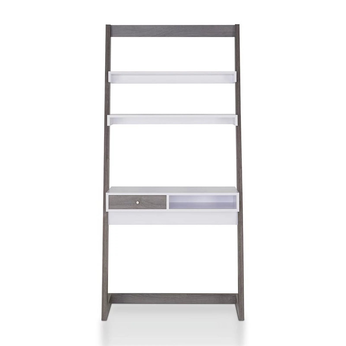 Distressed Gray Wood Writing Desk with Shelves M440078