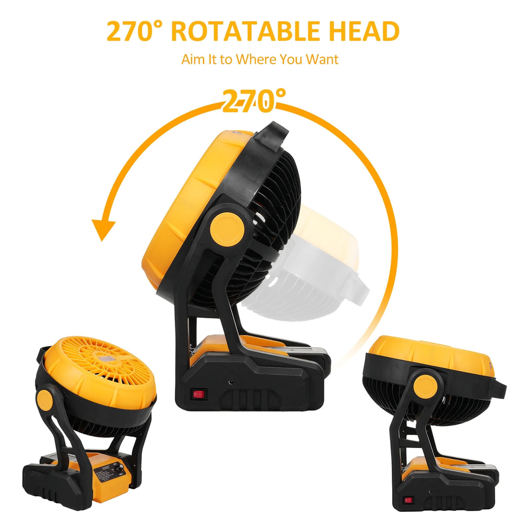 Rechargeable Portable 8 Inch Camping Fan with LED Lantern X97754