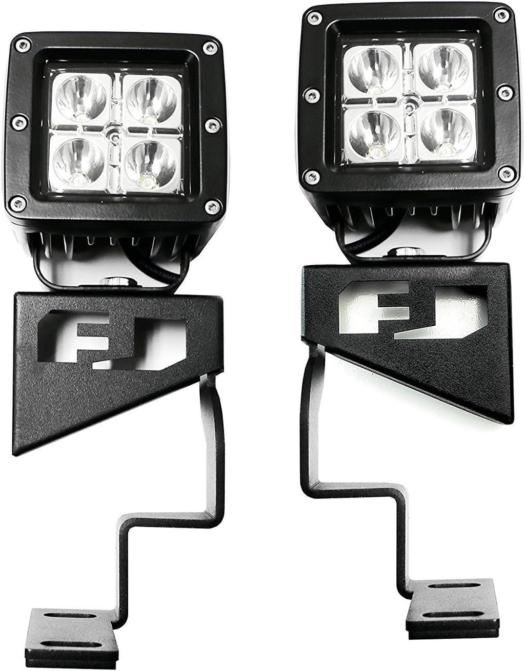 12W Cube Spot Beam LED Front Cowl Light Kit with Steel Mounting Brackets Z938118