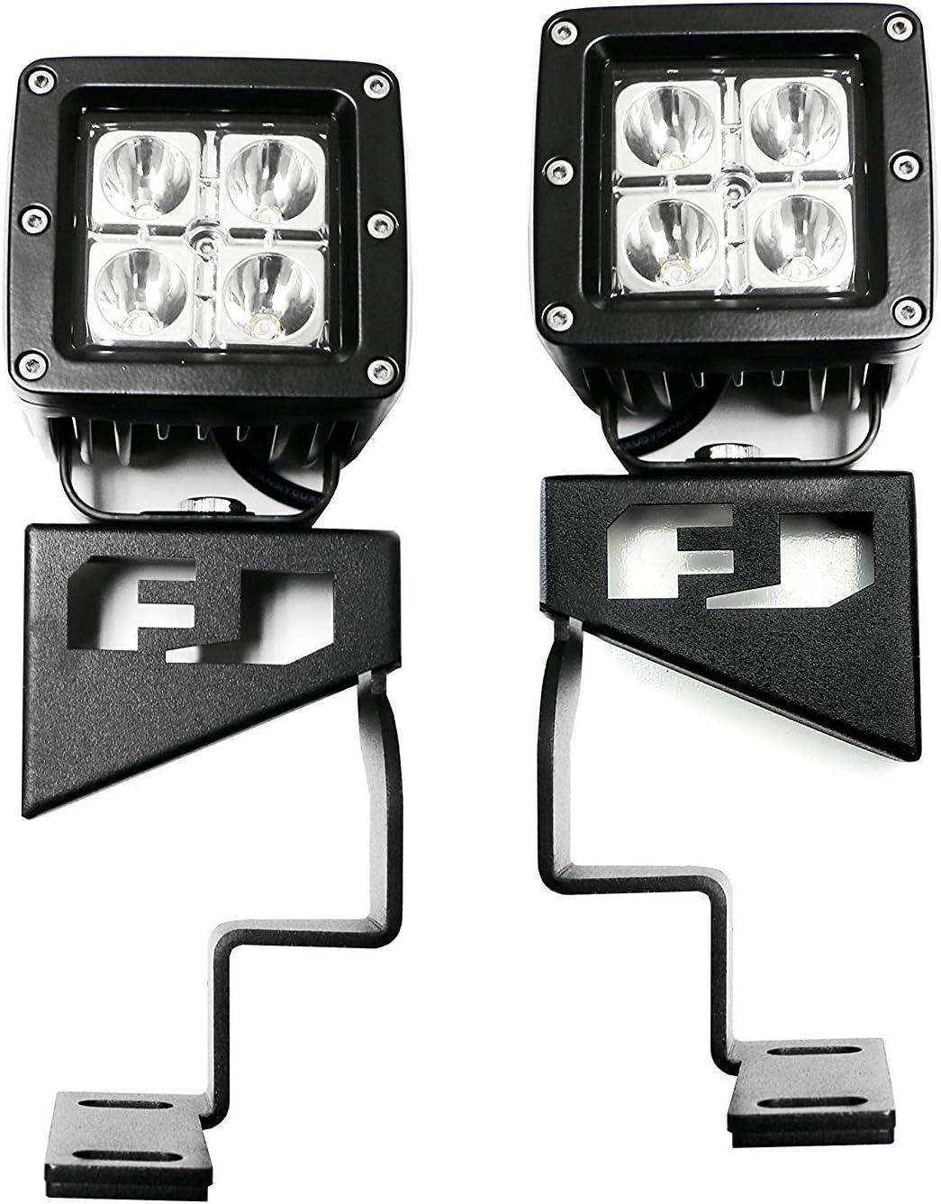12W Cube Spot Beam LED Front Cowl Light Kit with Steel Mounting Brackets Z938118