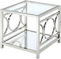 Contemporary Metal 1-Shelf End Table in Chrome M206