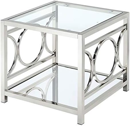 Contemporary Metal 1-Shelf End Table in Chrome M206