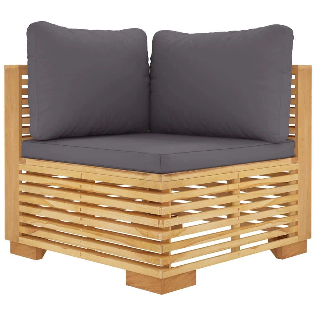 Solid Wood Teak Patio Corner Sofas with Cushions 2 pcs C674